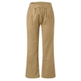 thumbnail image 5 of YOZGXEG Wide Leg Pants Women Women Wide Leg Linen Cotton Blend Pants Elastic Waist Casual Loose Trousers With Pockets Yellow S-3Xl, 5 of 7