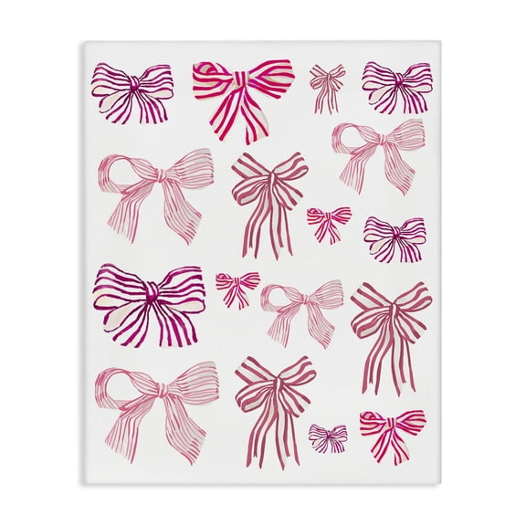 Stupell Industries Shabby Chic Varied Pink Bows Canvas Art, 16 x 20, by Amelia Noyes