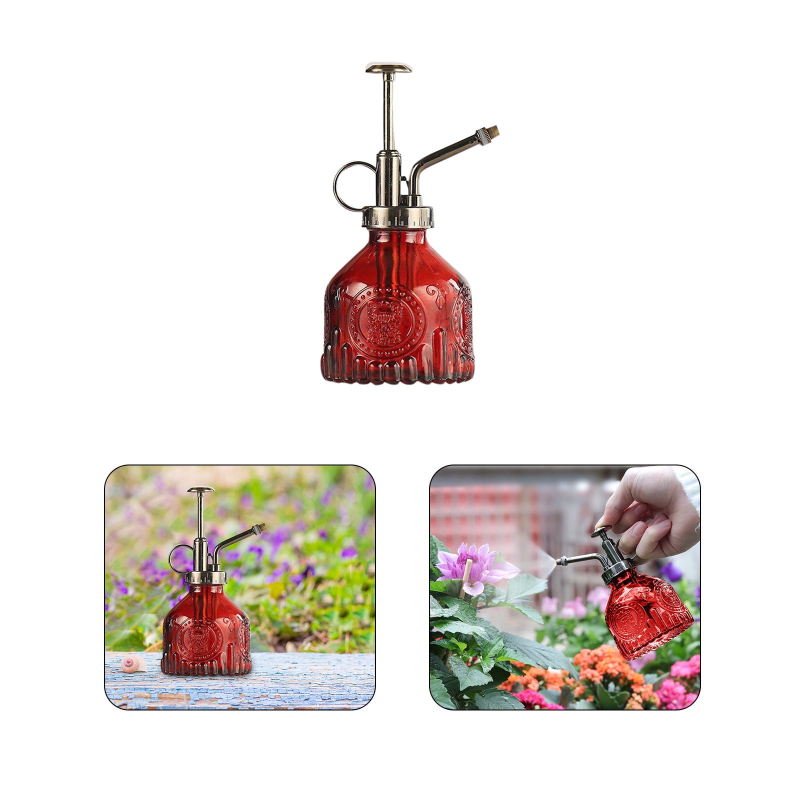 LYINGF Gardening Retro Glass Watering Can Pressure Spray Watering Watering Can,Handheld Spray Bottle for Garden Plants Cleaning Solutions Outdoor Indoor Gardening and Cleaning Work