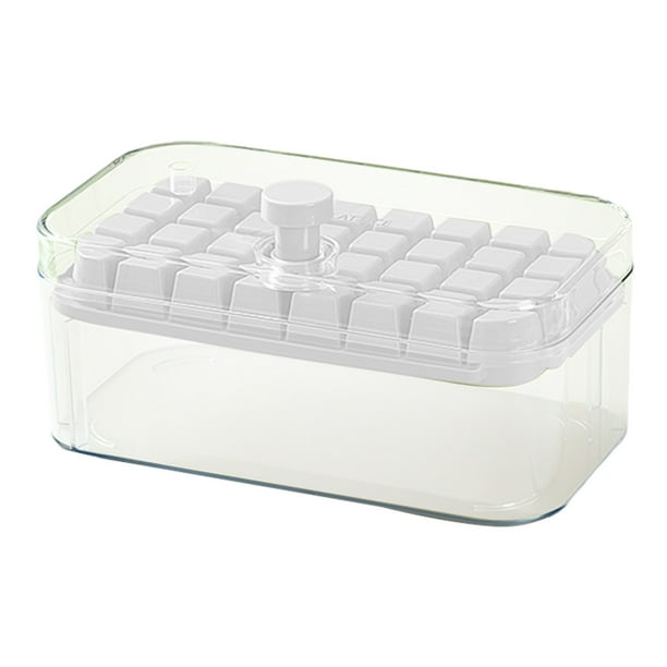 Pisexur Batería de cocina Bandejas para cubitos de hielo, bandeja para cubitos de hielo con tapa y recipiente, 32 moldes para cubitos de hielo, fácil liberación y aho para la cocina del hogar