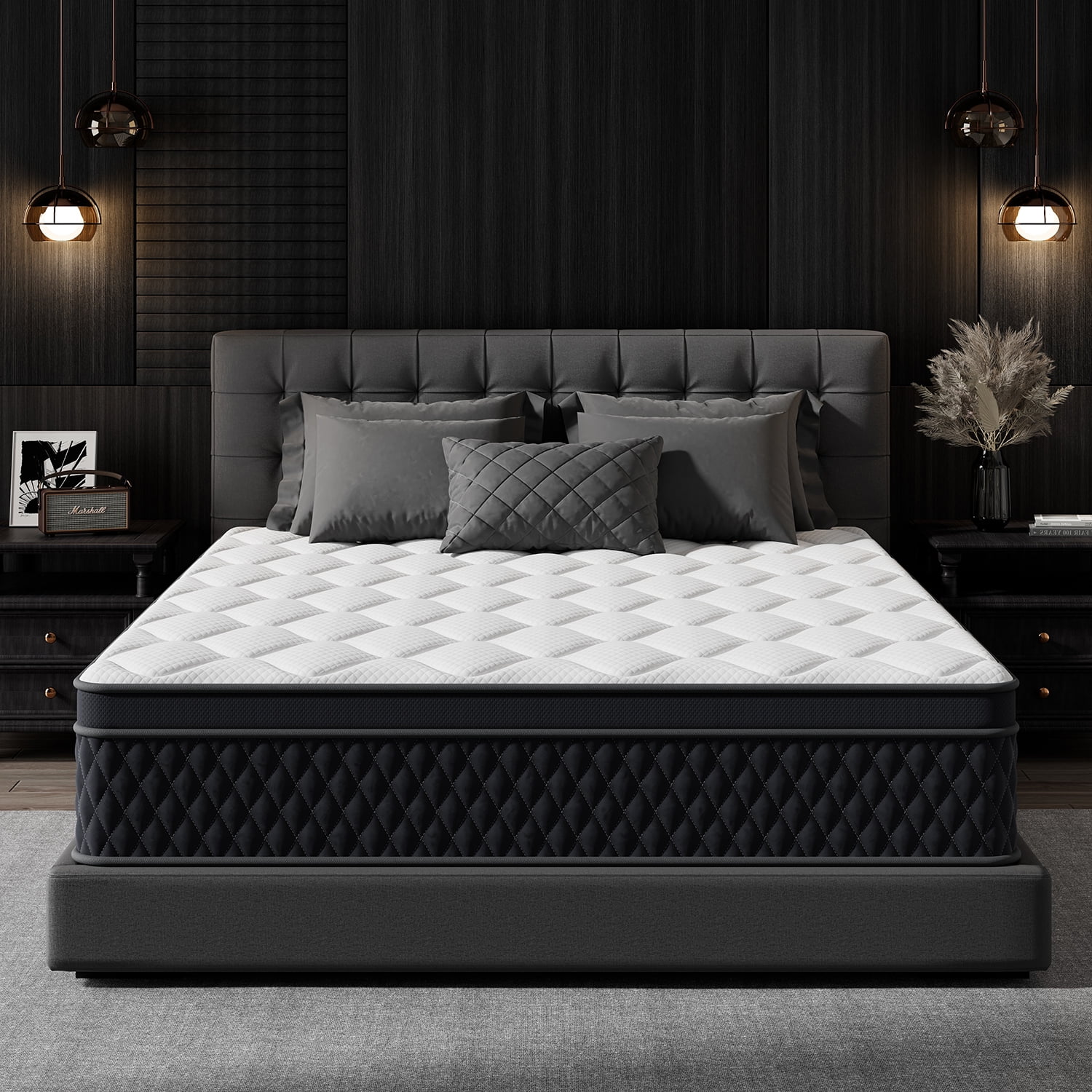 ELEMUSE 10 Inch Queen Pillow Top Hybrid Mattress in a Box