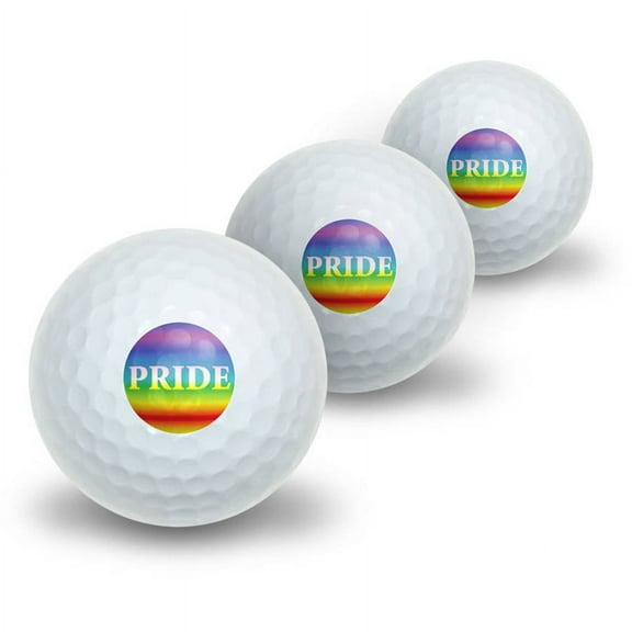 Rainbow Spectrum Pride Gay Lesbian Novelty Golf Balls, 3pk