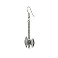 thumbnail image 5 of Gothic Executioner's Axe and Skull Silver Finish Medieval Renaissance Earrings Real Metal #412, 5 of 6