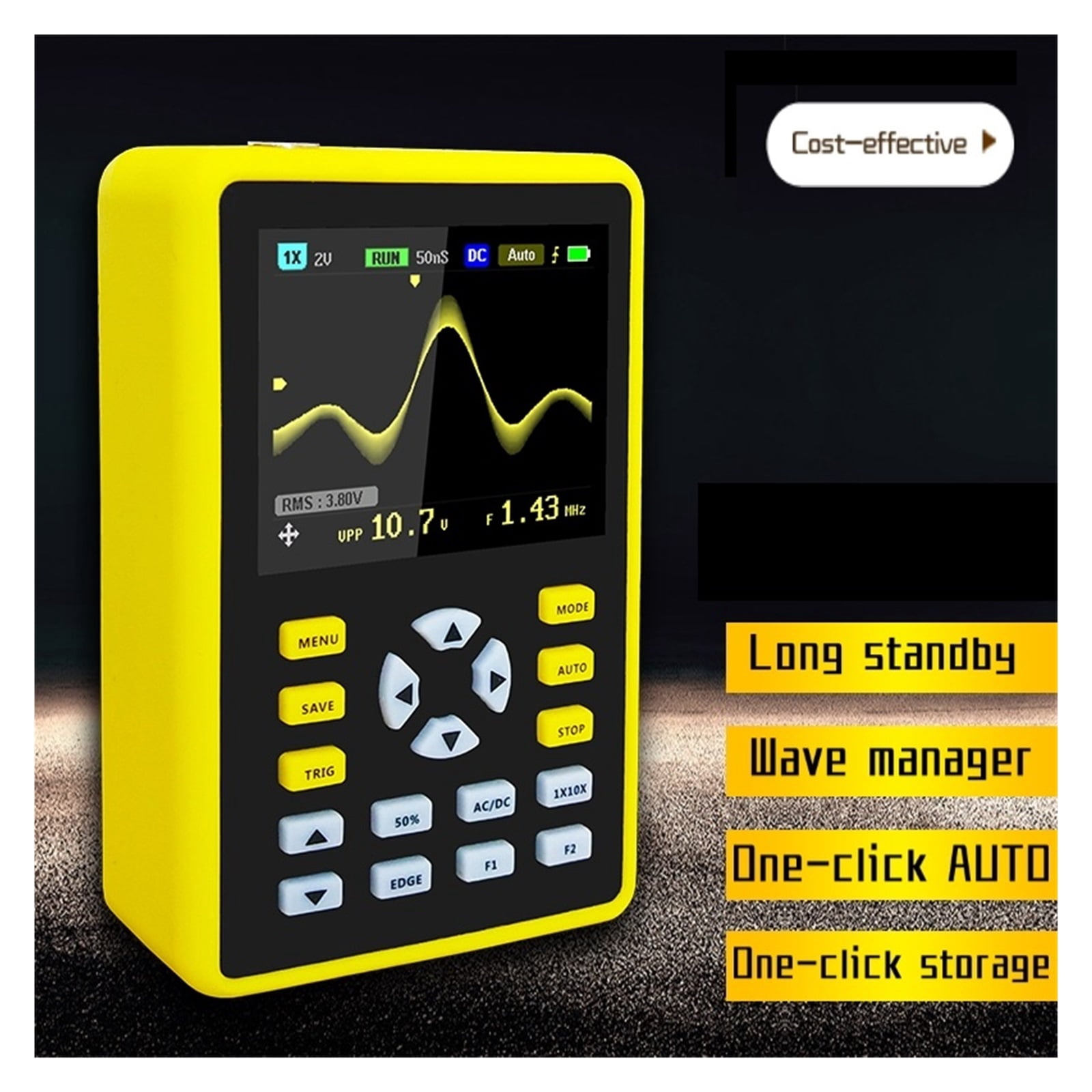 5012H Handheld Mini Digital Oscilloscope 500MS/s Sampling Rate 100MHz Analog Bandwidth ,Professional Designed