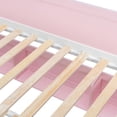 thumbnail image 5 of Harper & Bright Designs Twin over Full Bunk Bed with Striped-Design Staircase, Wooden Bunk Bed Frame with Side Shelf and Open Bookshelf for Apartment Dormitory Bedroom, Pink, 5 of 14