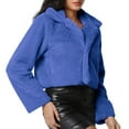 thumbnail image 4 of LWavelet Glitzy Fuzzy Hooded Cropped Jacket Women Cozy Party Night Out Winter Trendy Casual Outerwear Black XL, 4 of 7