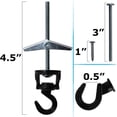 thumbnail image 2 of Swivel Hook Hangers, Multi-Functional for Hanging, Screws and Anchors Included, 2 Sets Per Pack,Black, 2 of 7