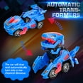 LED Transforming Dinosaur Car Toy for Boys & Girls, Ages 410, Birthday Gift with Music & Lights