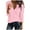 Pink, variant on ATOYSOY Women's Fashion Solid Color Pullover Workout Long Sleeve Tees Fall Winter Loose Waffle Tops Casual Cotton Ribbed Shirts Retro V Neck Sweatshirts Outwear Pink S