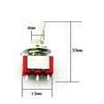 thumbnail image 5 of 1/5 PCS,Red Mini 3Pin 6mm 2/3 position,Self-Resetting Toggle Switches ON-(ON)DPDT,Toggle Switches 6A/125V 3A/250V AC MTS-112, 5 of 6
