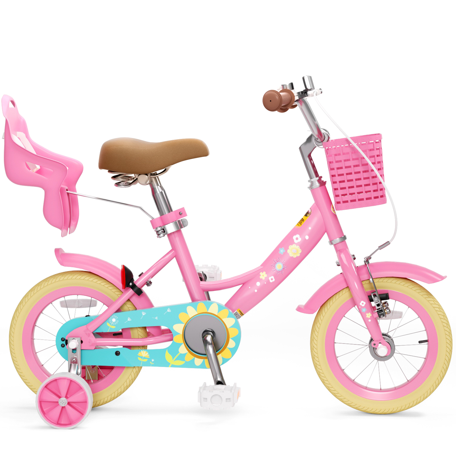 XJD 12" Toddler Girls Bike with Training Wheels, Pink photo 3