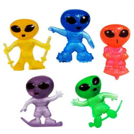Neon Mini Aliens Figures Carnival Party Goody Bags Vending 24