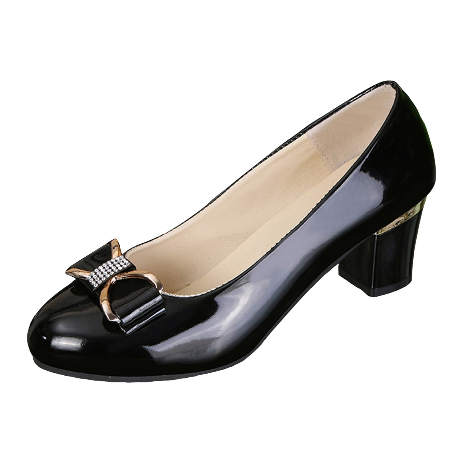 Dakaela Women's Pumps Low Block Closed Toe Dress Shoes Comfortable Casual Heels Loafers