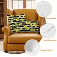 thumbnail image 6 of Yellow Lemons Outdoor Pillow Covers 16x16 Set of 2,Waterproof Patio Throw Pillowcase Protectors,Summer Citrus Fruits Leaves Black Stripes Decorative Pillow Shams Cushion Covers for Seat Bed Couch, 6 of 8