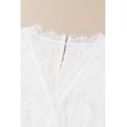 thumbnail image 3 of ABPHQTO Body de manga larga con cuello en V de encaje blanco para mujer, 3 of 5