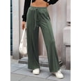 thumbnail image 4 of Pantalones Deportivos de Pierna para Mujer, Cintura Alta, Holgados y con Cordón Ajustable Verde M, 4 of 9