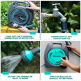 thumbnail image 2 of T TOVIA Wall Mounted Hose Reel, 3/8" 44 FT Retractable Garden Hose Reel, Household Water Pipe Storage Rack Cart with 7 Pattern Hose Nozzle for Garden Watering, Car Washing, 2 of 9