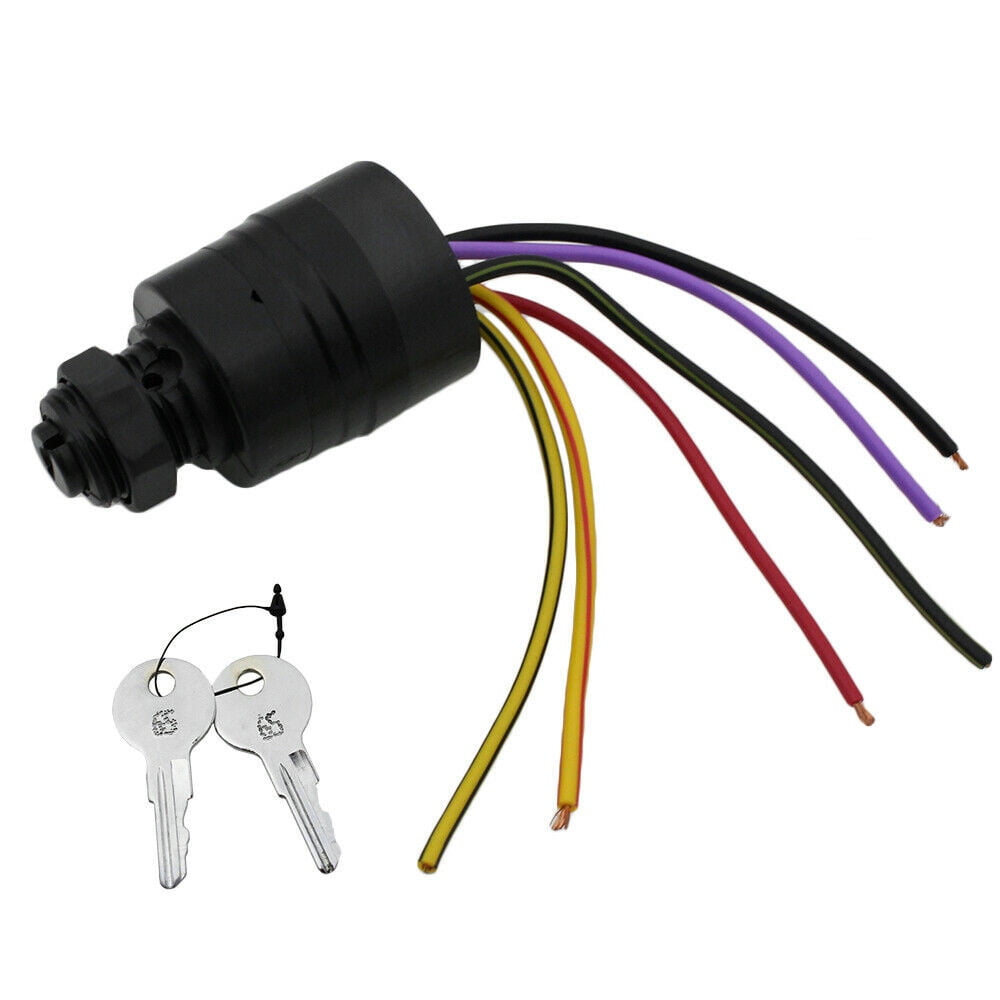 Outboard Ignition Key Switch For Mercury 87-88107A5 with 2 Keys 6 Wire Connector