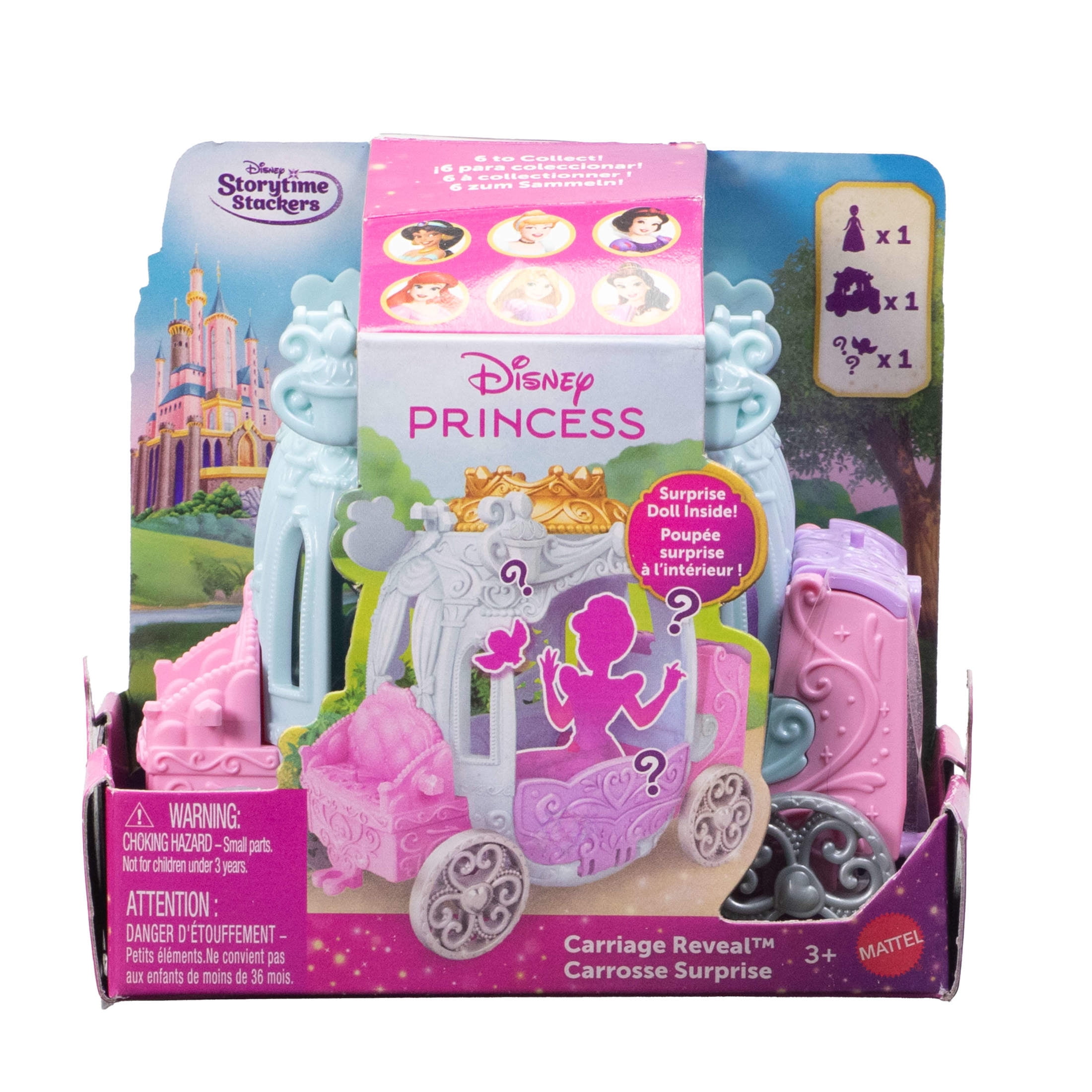 Disney Princess Carriage Reveal Surprise Small Doll, Vehicle & Figure (Characters May Vary)