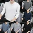 thumbnail image 4 of Mens Long Sleeve T Shirt Tee Ultra Classic Fit V-Neck Top Pullovers Undershirt, 4 of 8