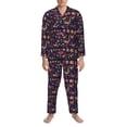 thumbnail image 3 of Sikiie Mexican Flowers Birds Mens Pajama Set, Soft Warm Long Sleeve Sleepwear, Cozy Button-Down Pjs for Men-XX-Large, 3 of 7