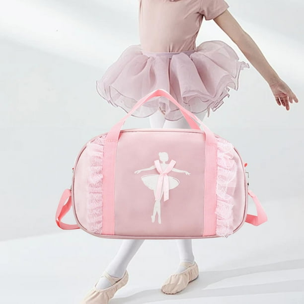 Bolsa de baile de ballet, bonita bolsa de lona de bailarina para regalo del Día del Niño, regalo de cumpleaños , Rosa