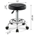 thumbnail image 5 of Queroig Beauty Stool, 360-degree Rotation Wheel Bar Stool, Height Adjustable Salon Chair, Faux Leather Cushioned Office Shop Stool, with Metal Frame (Black), 5 of 7