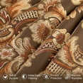 thumbnail image 5 of VOGOL Coffee Brown Damask Valance, Extra Wide Swag Curtains 79x43 Inches for Bedroom, 5 of 8