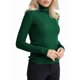 thumbnail image 4 of Suéteres Acanalados para Mujer, Lindos Suéteres de Punto de Cuello Alto, Ajustados y Cálidos Verde Oscuro un Tamaño, 4 of 10