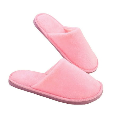 

Duretiony Autumn Winter Home Unisex Indoor Cotton Slippers Fleece Thick-Soled Non-Slip Foam Thermals Shoes
