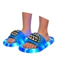 thumbnail image 3 of Kids Light Up Slide Sandals Boys & Girls Cute Dinosaur Slippers Flashing Light Summer Slides for Indoor Outdoor Party Blue Size 9.5-10 Years, 3 of 5