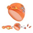 thumbnail image 3 of Gafas de natación para niños Rojo Verde con Gorro de delfín de silicona y Tapones para los oídos rosa, 3 of 3