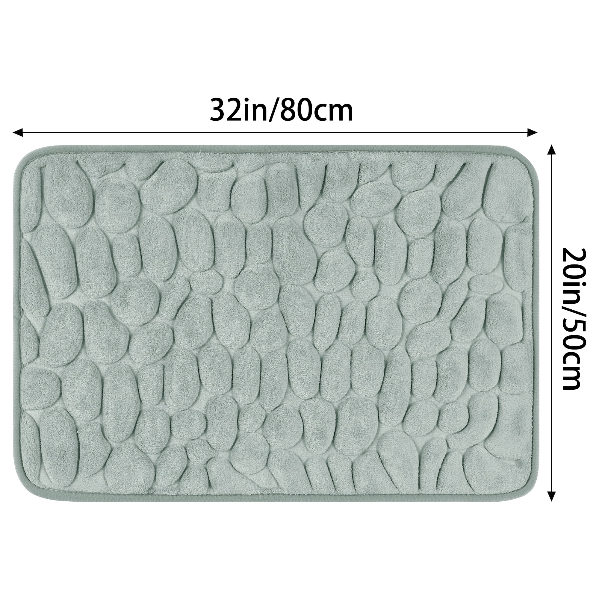 Unique Bargains 2 Pcs Non-Slip Memory Foam Bath Mat Soft Bathroom Rugs for Bathroom, Sink Grey 20" x 32"