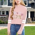 thumbnail image 4 of FAOWME Child Girls Long Sleeve Letters Solid Color Crop Sweatshirt Hoodie Pullover Tops For Kids Pink 12-13 Years, 4 of 4