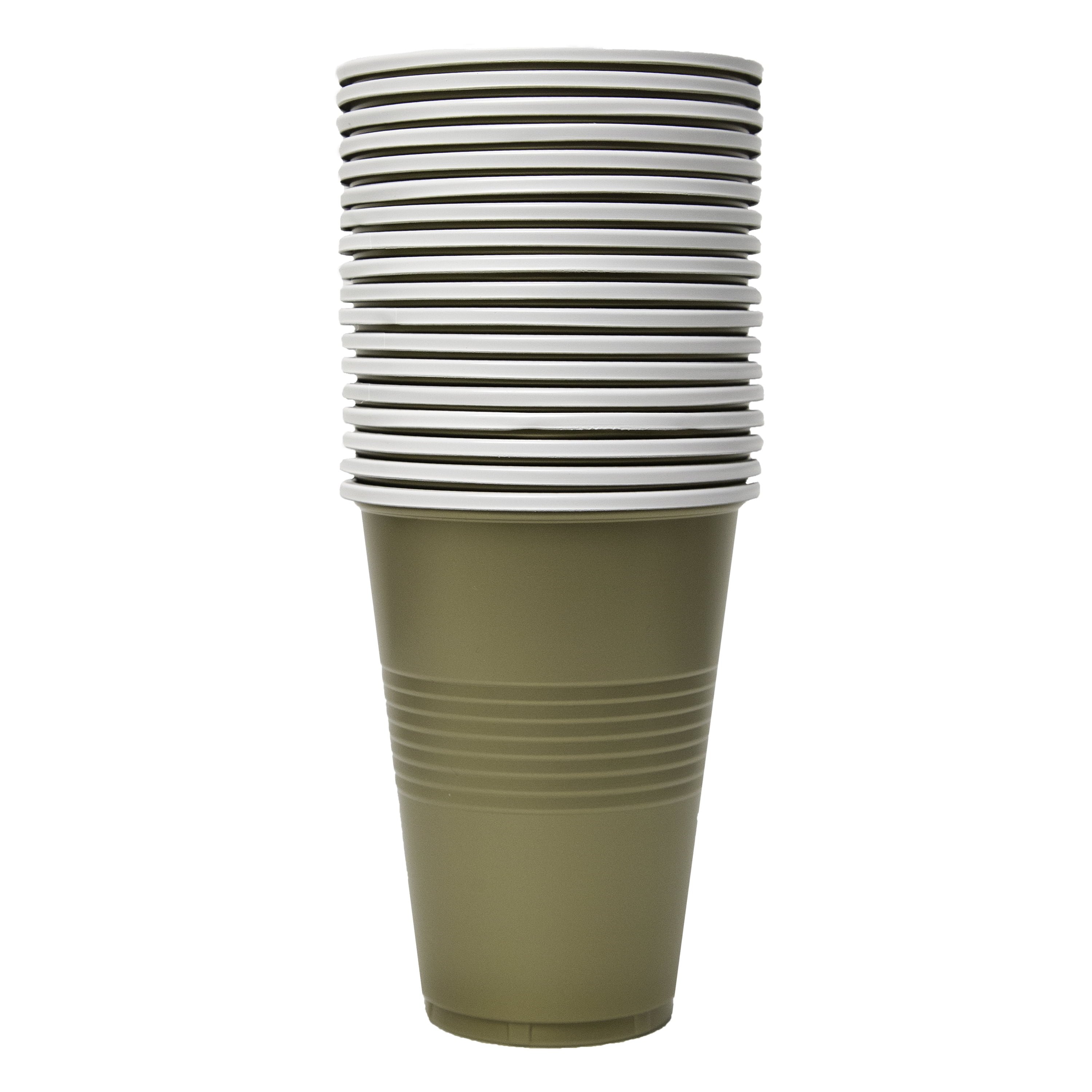 Way to Celebrate! Disposable Gold Party Plastic Cups, 16 fl oz, 18ct