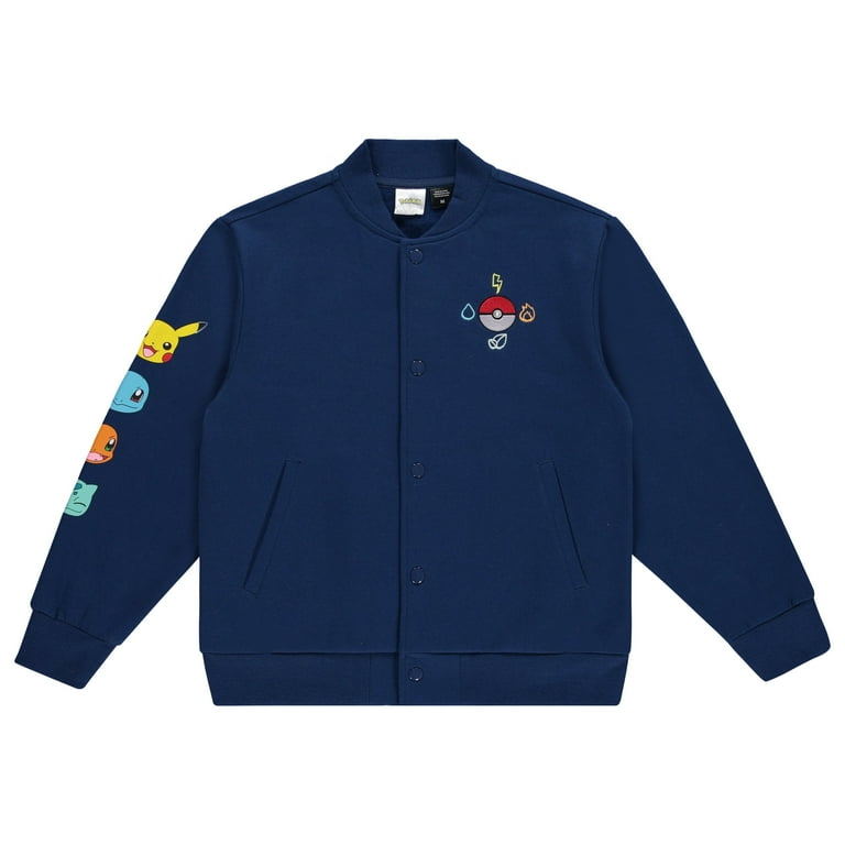 Pokemon Boys Fleece Bomber Jacket, Trainer Style, Sizes 4-16