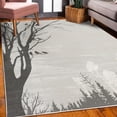 thumbnail image 3 of Forest Decorative Rug, Nature Theme the Panorama of a Forest Pattern Birds on Tree Branches Print, Quality Carpet for Bedroom Dorm and Living Room, 6 Sizes, Dust Dimgray, by Ambesonne, 3 of 4