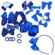 thumbnail image 5 of FELTECHELECTR 20 piezas de accesorios para el cabello para niñas, lazos azules, diademas, pasadores, bandas elásticas para el cabello, 5 of 7