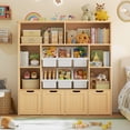 thumbnail image 4 of Hiphuta Large 4 Tier Kids Bookcase, Wood Toy Organizer of 6 Boxes & 4 Removable Drawers, Bookshelf for Kids Room Classroom, Natural, 4 of 7
