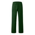 thumbnail image 4 of BKQCNKM Wide Leg Pants Woman Palazzo Pants for Women Baggy Pants Casual Solid Color Loose Pockets Elastic Belt Waist Pants Long Trousers Casual Pants Green 4XL, 4 of 5