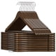 thumbnail image 1 of SONGMICS Percha de Madera Maciza, Juego de 20, con Ranuras, Barra Antideslizante, Gancho 360°, para Trajes, Abrigos, Nogal Oscuro y Plata MCRW02V20, 1 of 9