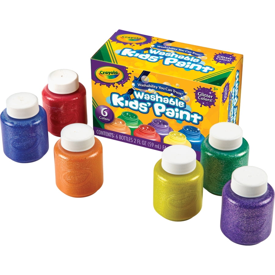 Crayola 54-2400 Washable Paint 6-Color Glitter Set