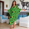 thumbnail image 3 of Xixirimido Jamaican Flags Green Print Kaftan Dress for Women, Plus Size Hawaiian Batwing Sleeve Beach Cover Up V-Neck Summer Swimsuit Dresses, 3 of 7
