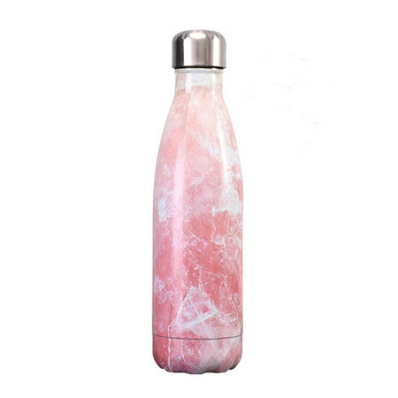 

500ml Thermal Bottle Portable Large Capacity Stainless Steel Marbling Insulated Drinks Flask for Coffee Cola