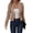 Khaki, variant on TOUMENY Women's Cropped Suede Jacket Double Breasted Military Style Stand Collar Long Sleeve Slim Casual Fashion Work Blazer Coat Beige XXL
