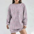 thumbnail image 2 of miqiqism Trendy Oversized Sweatshirts for Women Fashion Printed Long Sleeves Dress Sweatshirt Juniors Comfy Round Neck Dresses Blouses Drop Shoulder Fall Outfits,Purple,XX-Large, 2 of 6