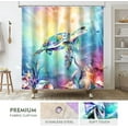 thumbnail image 2 of Blue Ocean Shower Curtain Teal Sea Turtle Shower Curtains for Bathroom, Waterproof Fabric Shower Curtain Set with Hooks, Nautical Coastal Navy Beach Shower Curtains Ocean Bathroom Decor, 72x72 In, 2 of 6