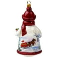 thumbnail image 2 of Glitterazzi Red and Silver Snowman Holding Sleigh Polish Glass Ornament, 2 of 3