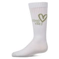 thumbnail image 4 of MeMoi Girls "Good Vibes Heart" Ribbed Cotton Blend Knee High Sock - Girls - Female, 2, Neon Pink, 4 of 11