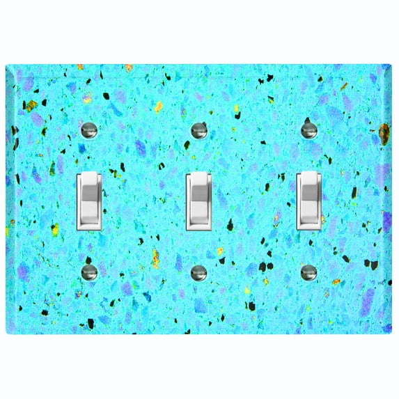 Metal Light Switch Plate Outlet Cover (Image of Marble Blue MAR010)